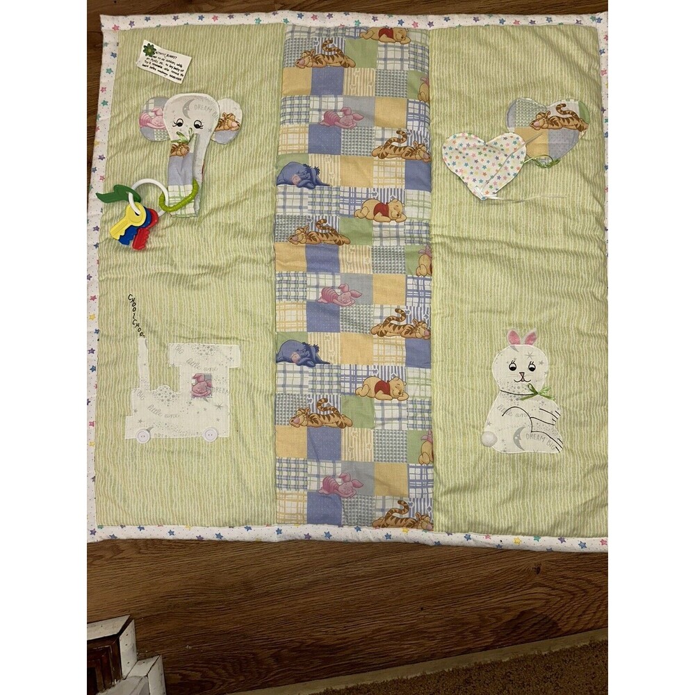 New Winnie The Pooh Quilt Handmade New  Baby Blanket Crib Size Activity Center